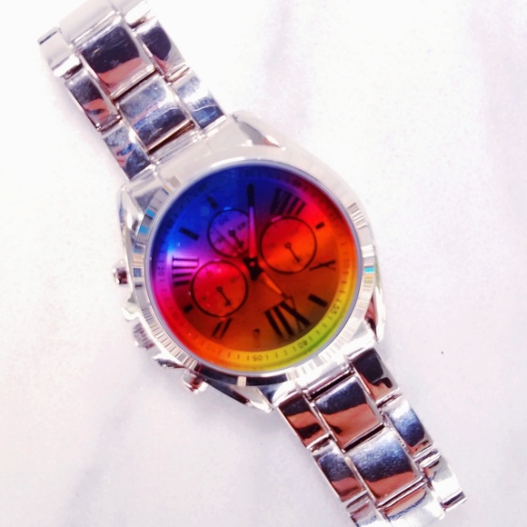 #5 New Silver Rainbow Large Face Ladies Watch - Picture 2 of 4